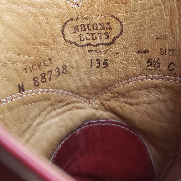 Nocona 'Wildflower' Ropers in Red - Youth size 3.5 or Women's size 5.5 - Picture 10 of 13